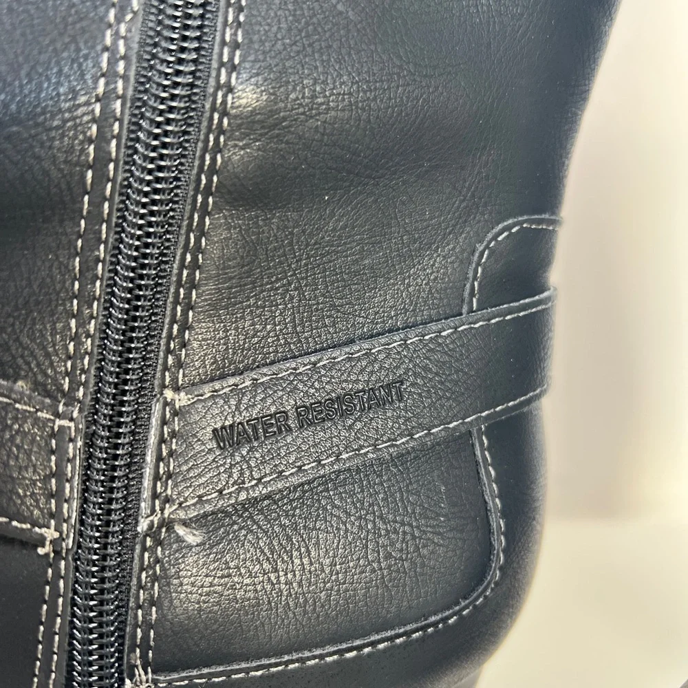 JBU Black Over the Knee Leather Boots Non Slip and comfortable heel Size 12‎